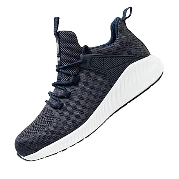 S3 Ademend Beschermende Schoenen Stalen Sneaker,Hoge Sterkte Lekbestendigheid, Waardoor Scherpe Voorwerpen De Zool Niet Doorboren,Ook Als Wandelschoenen Voor Buiten,Dark blue▁42